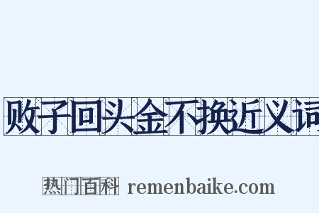 败子回头金不换近义词是什么意思的图片
